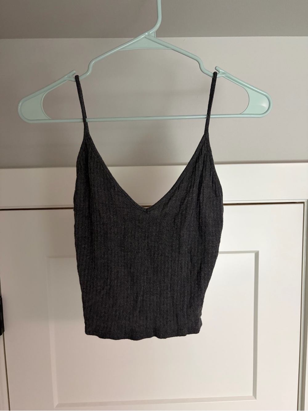 Brandy Melville Black Ribbed V-Neck Cami